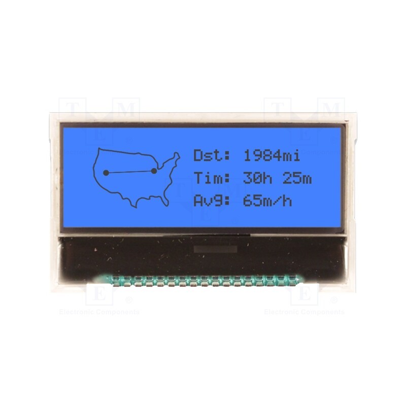 1 pcs x NEWHAVEN DISPLAY INTERNATIONAL - NHD-C12832A1Z-FSB-FBW-3V3 - Display: LCD, graphical, 128x32, COG,FSTN Positive, blue, L