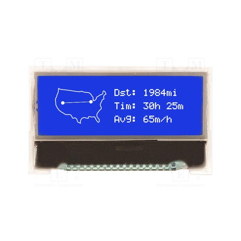 1 pcs x NEWHAVEN DISPLAY INTERNATIONAL - NHD-C12832A1Z-NSW-BBW-3V3 - Display: LCD, graphical, 128x32, COG,STN Negative, blue, LE