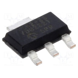 1 pcs x MICROCHIP TECHNOLOGY - TC1262-3.3VDB - IC: voltage regulator, LDO,fixed, 3.3V, 0.5A, SOT223-3, SMD,