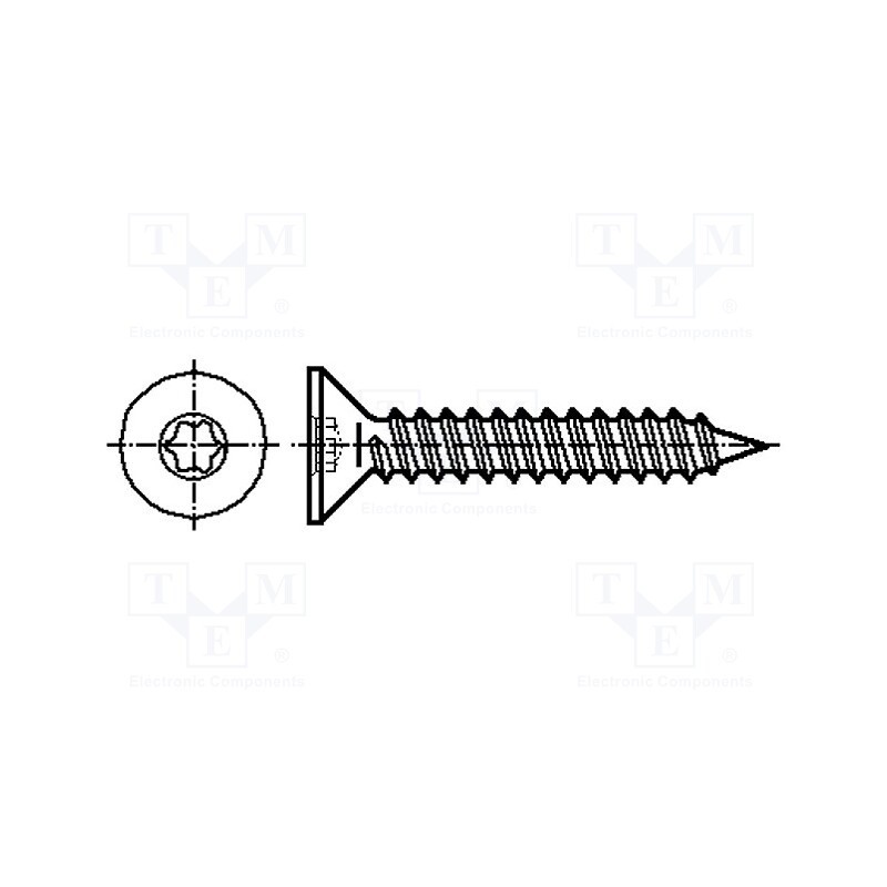 200 pcs x BOSSARD - 3070483 - Screw, for metal, 2.2x16, Head: countersunk, Torx®, TX06, zinc