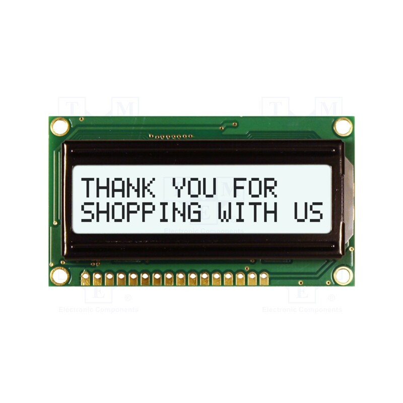 1 pcs x NEWHAVEN DISPLAY INTERNATIONAL - NHD-0216HZ-FSW-FBW-33V3C - Display: LCD, alphanumeric, FSTN Positive, 16x2, white, LED,