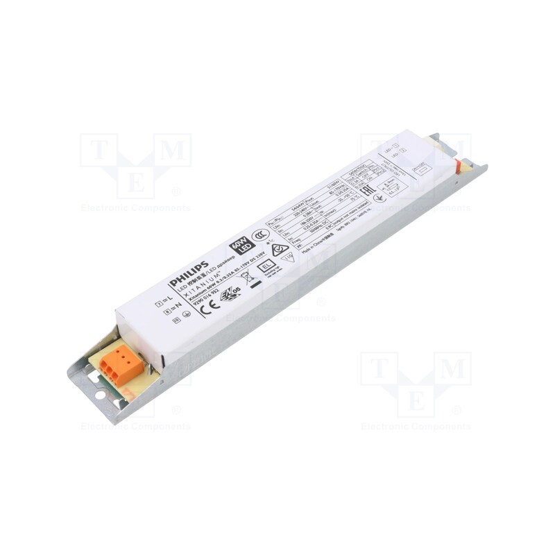 1 pcs x PHILIPS - XITANIUM 60W 0.3/0.35A 85-170V DS 230V - Power supply: switched-mode, LED, 60W, 85÷170VDC, 300÷350mA, IP20