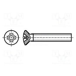 200 pcs x BOSSARD - 1158465 - Screw, M3x8, 0.5, Head: countersunk, Phillips, PH1, steel, zinc