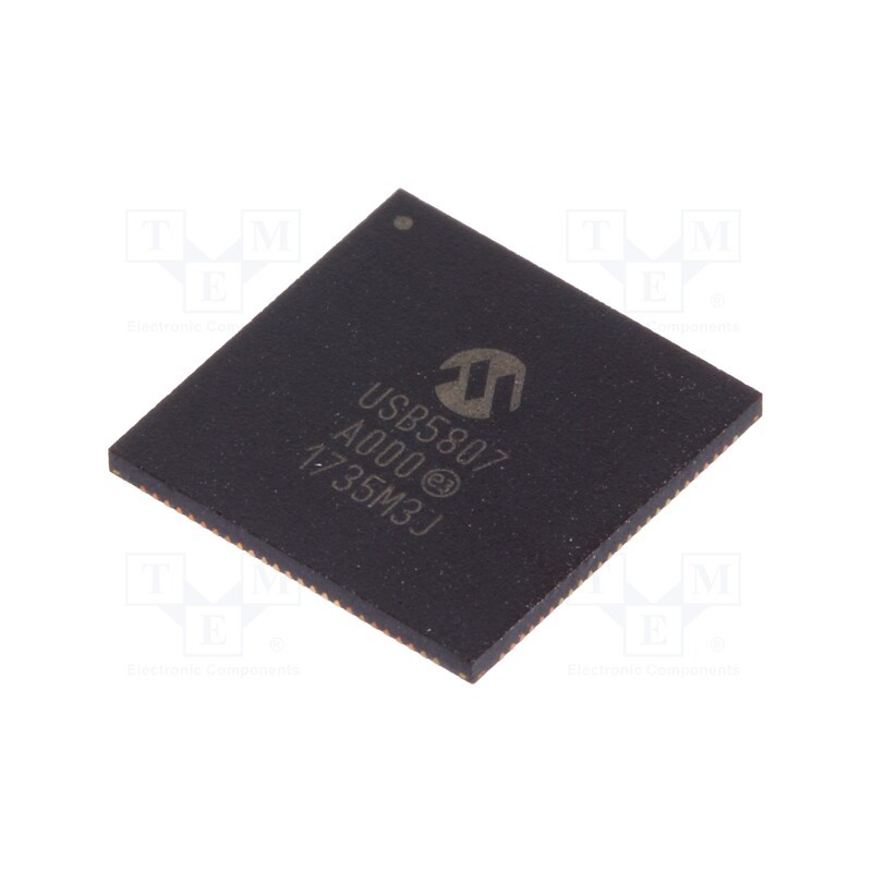 1 pcs x MICROCHIP TECHNOLOGY - USB5807C-I/KD - IC: HUB controller, SPI,USB 2.0,USB 3.1, SuperSpeed, VQFN100