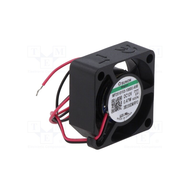 1 pcs x SUNON - MF25101V3-1000U-A99 - Fan: DC, axial, 12VDC, 25x25x10mm, 2.04m3/h, 24.8dBA, Vapo, 28AWG