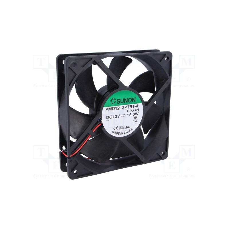 1 pcs x SUNON - PMD1212PTB1-A.(2).GN - Fan: DC, axial, 12VDC, 120x120x25mm, 254.84m3/h, 54dBA, Len: 300mm