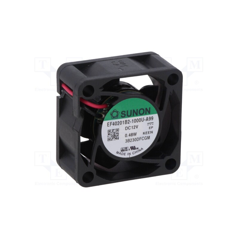 1 pcs x SUNON - EF40201B2-1000U-A99 - Fan: DC, axial, 12VDC, 40x40x20mm, 13.08m3/h, 27.5dBA, ball bearing