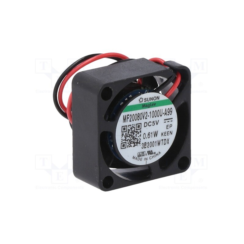 1 pcs x SUNON - MF20080V2-1000U-A99 - Fan: DC, axial, 5VDC, 20x20x8mm, 2.21m3/h, 21dBA, Vapo, 12000rpm