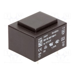 1 pcs x HAHN - BV EI 307 8011 - Transformer: encapsulated, 1.3VA, 230VAC, 9V, 144mA, PCB, BVEI
