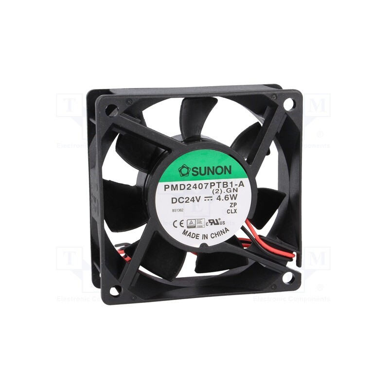 1 pcs x SUNON - PMD2407PTB1-A.(2).GN - Fan: DC, axial, 24VDC, 70x70x25mm, 83.25m3/h, 45dBA, ball bearing