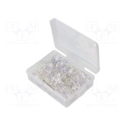 1 set x OPTOSUPPLY - OKLEDT8050RBV - Kit: LED, THT, 8mm, 50pcs, red/blue, 3÷15V, plastic box, 7.5÷8mA, 30°