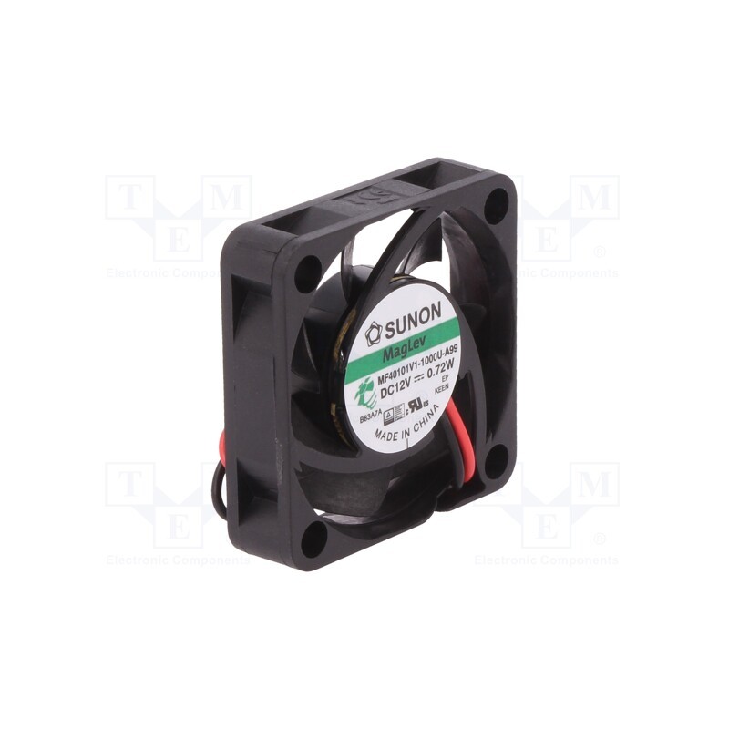 1 pcs x SUNON - MF40101V1-1000U-A99 - Fan: DC, axial, 12VDC, 40x40x10mm, 13.52m3/h, 27.3dBA, Vapo, 7000rpm