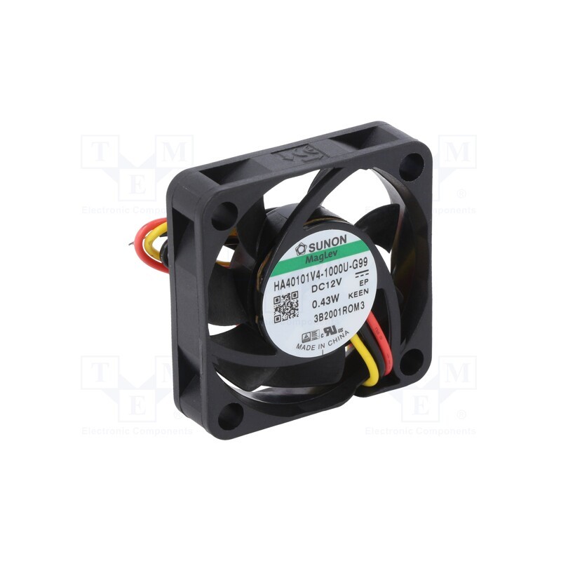 1 pcs x SUNON - HA40101V4-1000U-G99 - Fan: DC, axial, 12VDC, 40x40x10mm, 9.13m3/h, 15.7dBA, Vapo, 5000rpm