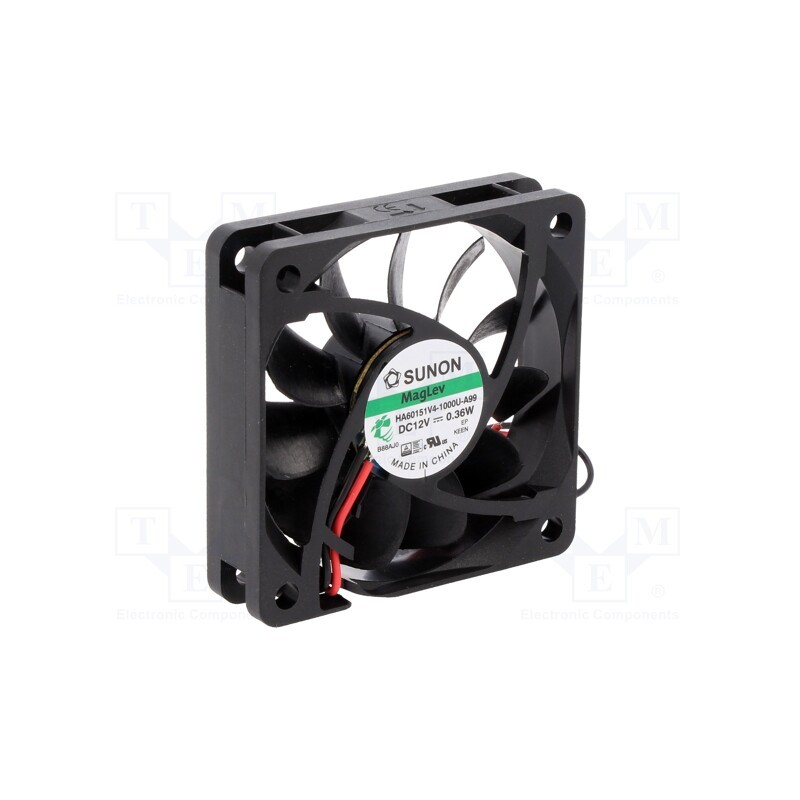1 pcs x SUNON - HA60151V4-1000U-A99 - Fan: DC, axial, 12VDC, 60x60x15mm, 21.46m3/h, 14.5dBA, Vapo, 2200rpm