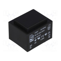 1 pcs x HAHN - BV EI 303 2031 - Transformer: encapsulated, 1.9VA, 230VAC, 9V, 211mA, PCB, BVEI