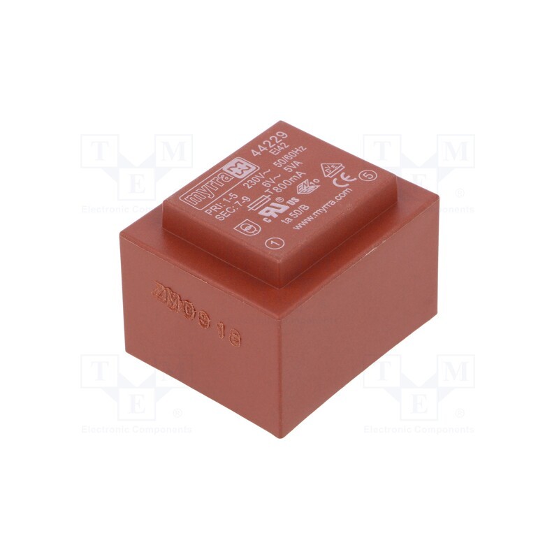 1 pcs x MYRRA - 44229 - Transformer: encapsulated, 5VA, 230VAC, 6V, 833mA, PCB