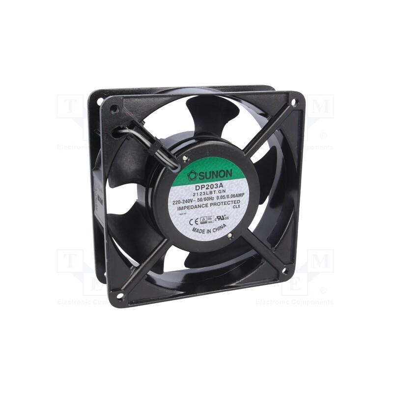 1 pcs x SUNON - DP203A2123LBT.GN - Fan: AC, axial, 230VAC, 120x120x38mm, 122m3/h(±10%), 37dBA, 2150rpm