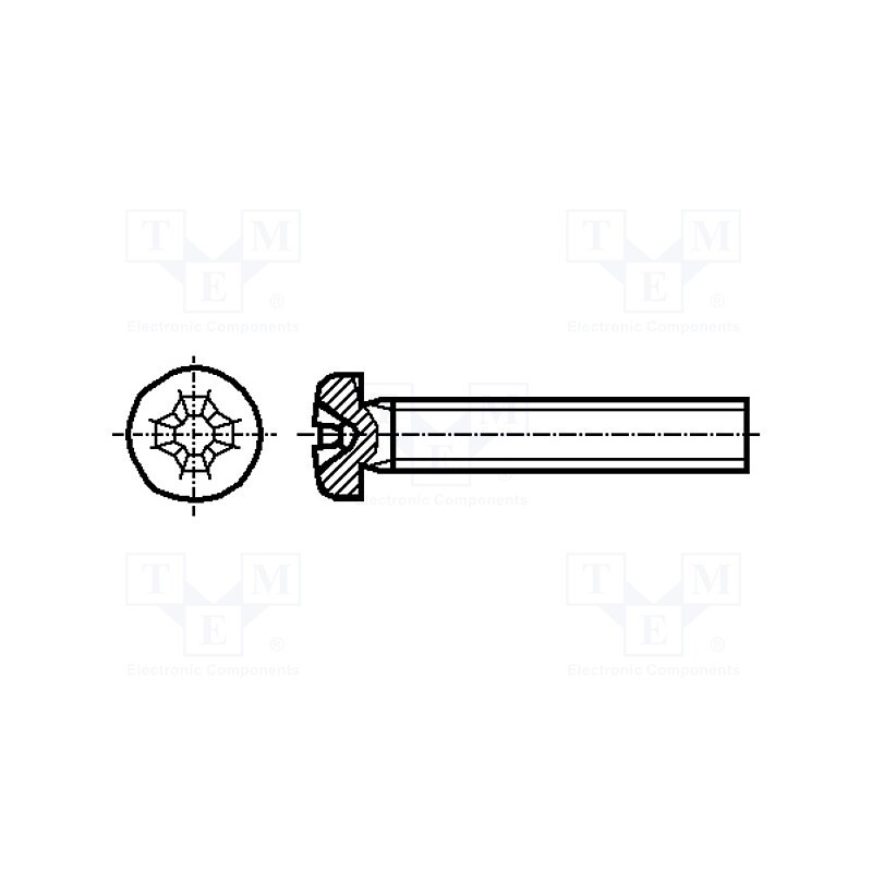 200 pcs x BOSSARD - 1152815 - Screw, M6x12, 1, Head: cheese head, Phillips, PH3, steel, zinc