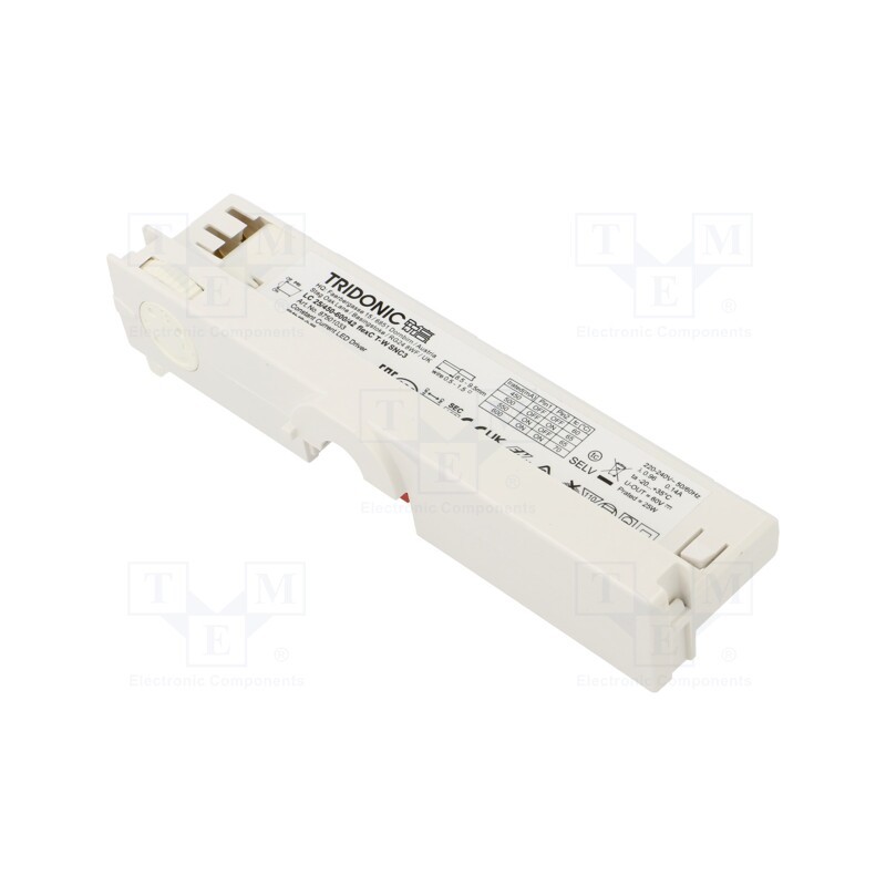 1 pcs x TRIDONIC - LC 25/450-600/42 FLEXC T-W SNC3 - Power supply: switched-mode, IN-TRACK, 25W, 24÷42VDC, 450÷600mA