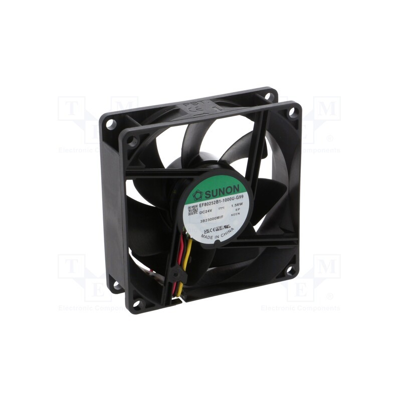 1 pcs x SUNON - EF80252B1-1000U-G99 - Fan: DC, axial, 24VDC, 80x80x25mm, 69.5m3/h, 33dBA, ball bearing