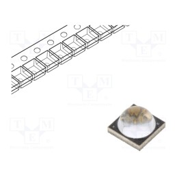 1 pcs x ProLight Opto - PBSD-10KLA-GS - Power LED, UV, 60°, 2000mA, λd: 365÷370nm, Pmax: 10W, 7x7x5.7mm