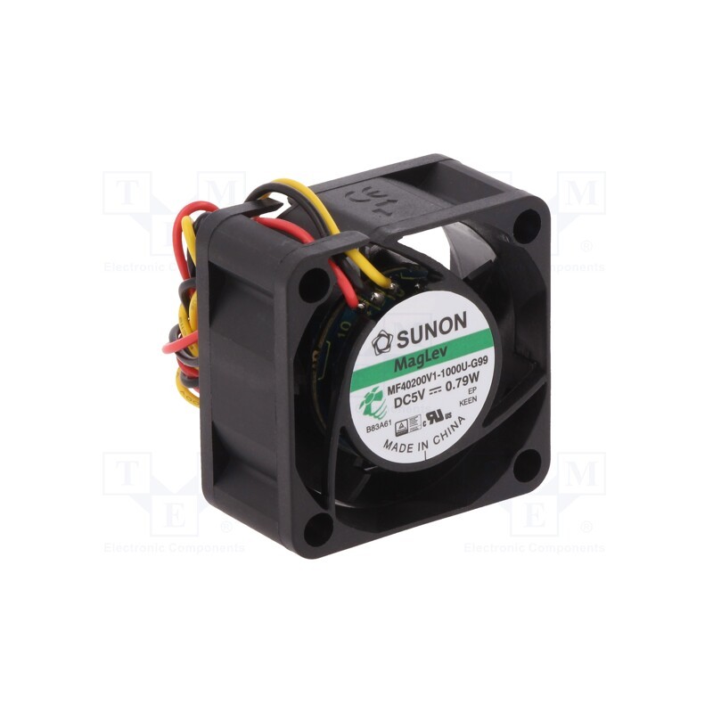 1 pcs x SUNON - MF40200V1-1000U-G99 - Fan: DC, axial, 5VDC, 40x40x20mm, 15.04m3/h, 25.5dBA, Vapo, 7000rpm