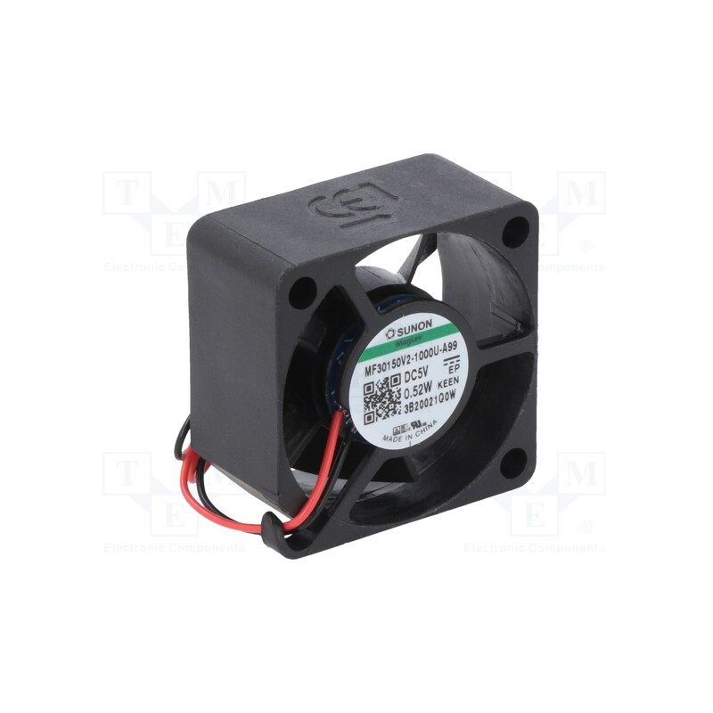 1 pcs x SUNON - MF30150V2-1000U-A99 - Fan: DC, axial, 5VDC, 30x30x15mm, 8.32m3/h, 20dBA, Vapo, 7300rpm