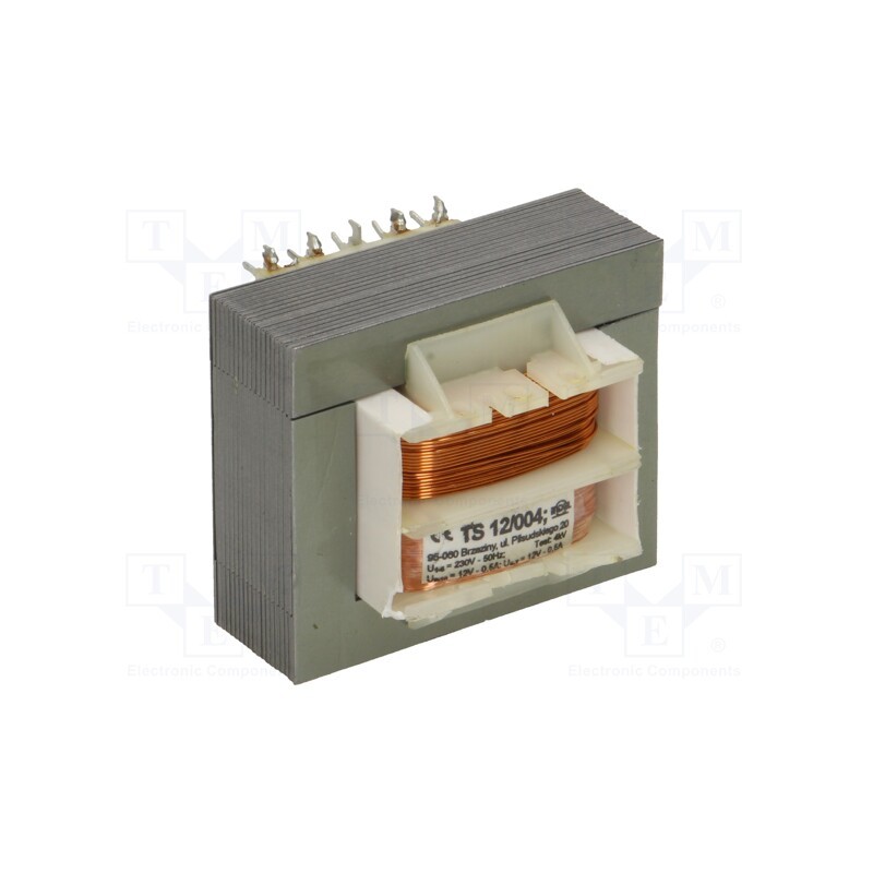 1 pcs x INDEL - TS12/004 - Transformer: mains, 12VA, 230VAC, 12V, 12V, 500mA, 500mA, screw type
