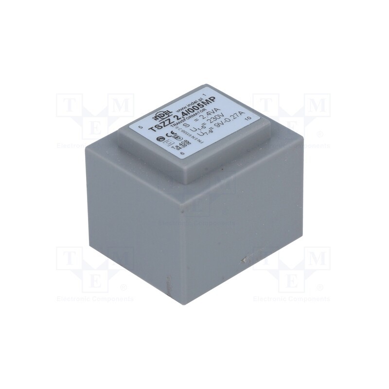 1 pcs x INDEL - TSZZ2.4/005MP - Transformer: encapsulated, 2.4VA, 230VAC, 9V, 266mA, PCB, IP00