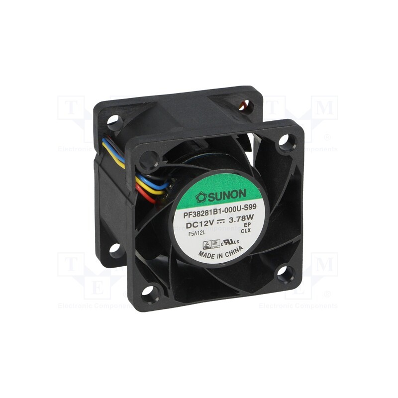 1 pcs x SUNON - PF38281B1-000U-S99 - Fan: DC, axial, 12VDC, 38x38x28mm, 30.75m3/h, 51.8dBA, ball bearing