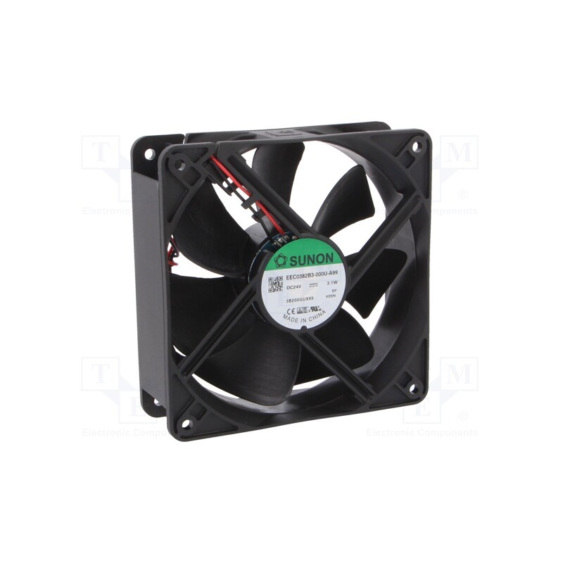 1 pcs x SUNON - EEC0382B3-000U-A99 - Fan: DC, axial, 24VDC, 120x120x38mm, 158m3/h, 37dBA, ball bearing