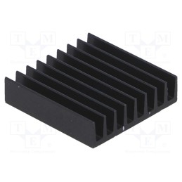 2 pcs x FISCHER ELEKTRONIK - ICKSMDB19SA - Heatsink: extruded, black, L: 19mm, W: 19mm, H: 4.8mm, 22K/W, anodized