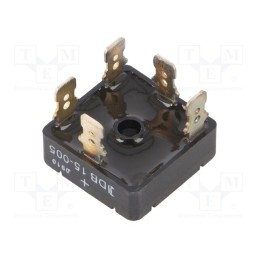 1 pcs x DIOTEC SEMICONDUCTOR - DB15-005 - Bridge rectifier: three-phase, Urmax: 50V, If: 15A, Ifsm: 350A, THT