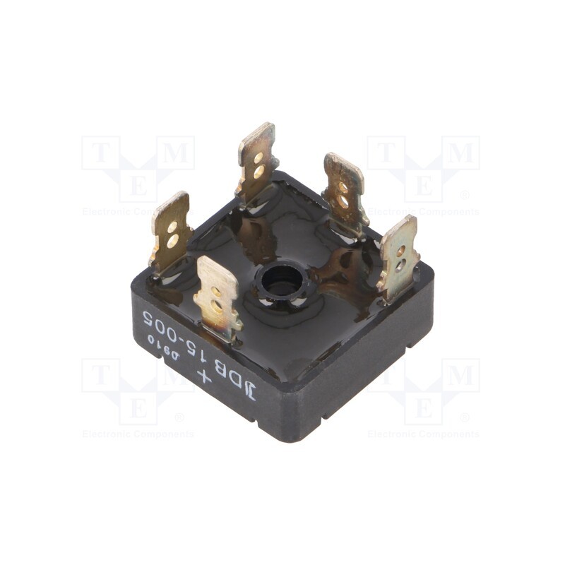 1 pcs x DIOTEC SEMICONDUCTOR - DB15-005 - Bridge rectifier: three-phase, Urmax: 50V, If: 15A, Ifsm: 350A, THT