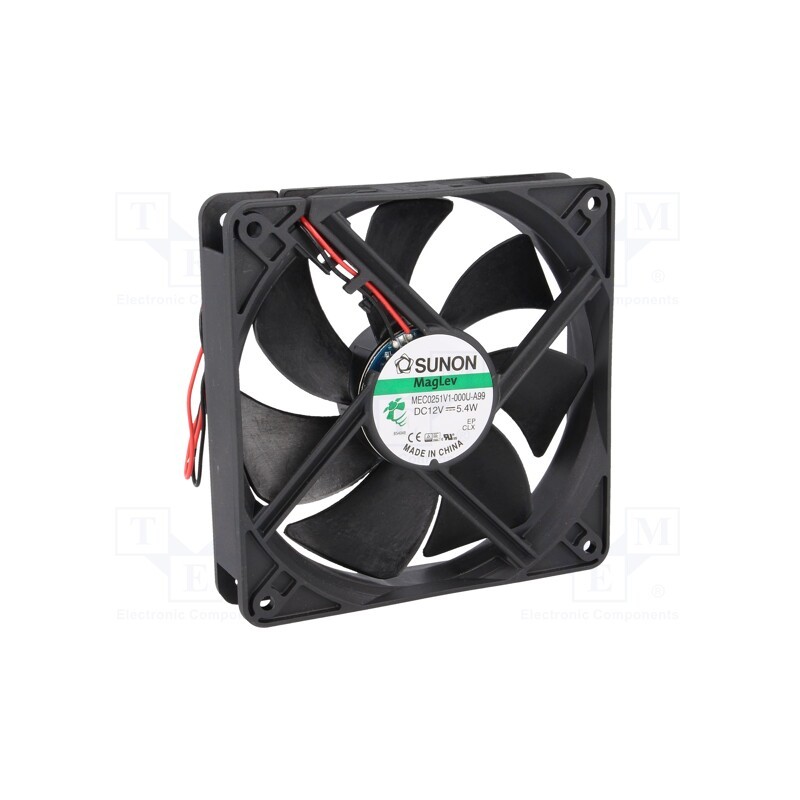 1 pcs x SUNON - MEC0251V1-000U-A99 - Fan: DC, axial, 12VDC, 120x120x25mm, 183.8m3/h, 44.5dBA, Vapo, 24AWG