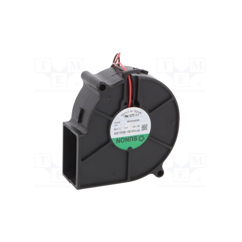 1 pcs x SUNON - PF75301B2-1B00U-A99 - Fan: DC, blower, 12VDC, 75x75x30mm, 23.44m3/h, 38.6dBA, 3000rpm