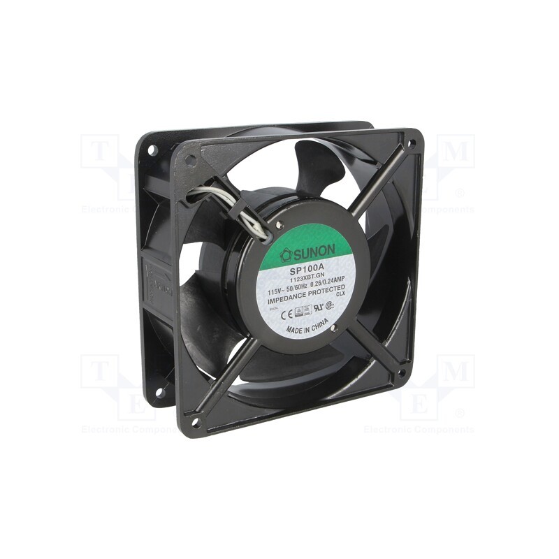 1 pcs x SUNON - SP100A1123XBT.GN - Fan: AC, axial, 115VAC, 120x120x38mm, 199m3/h(±10%), 50dBA, 3150rpm