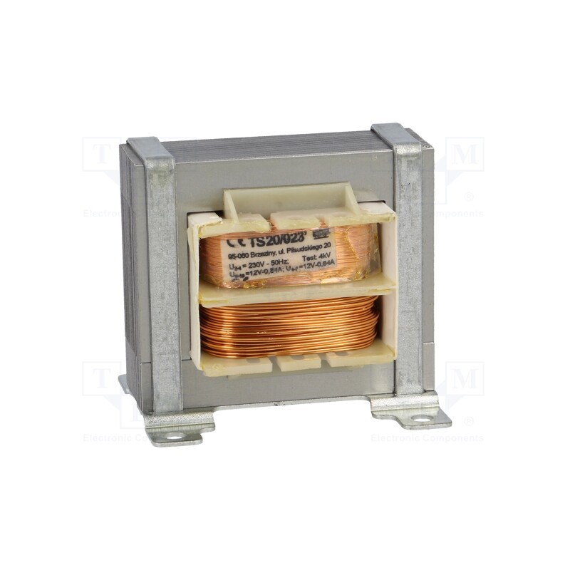 1 pcs x INDEL - TS 20/023 - Transformer: mains, 20VA, 230VAC, 12V, 12V, 840mA, 840mA, screw type