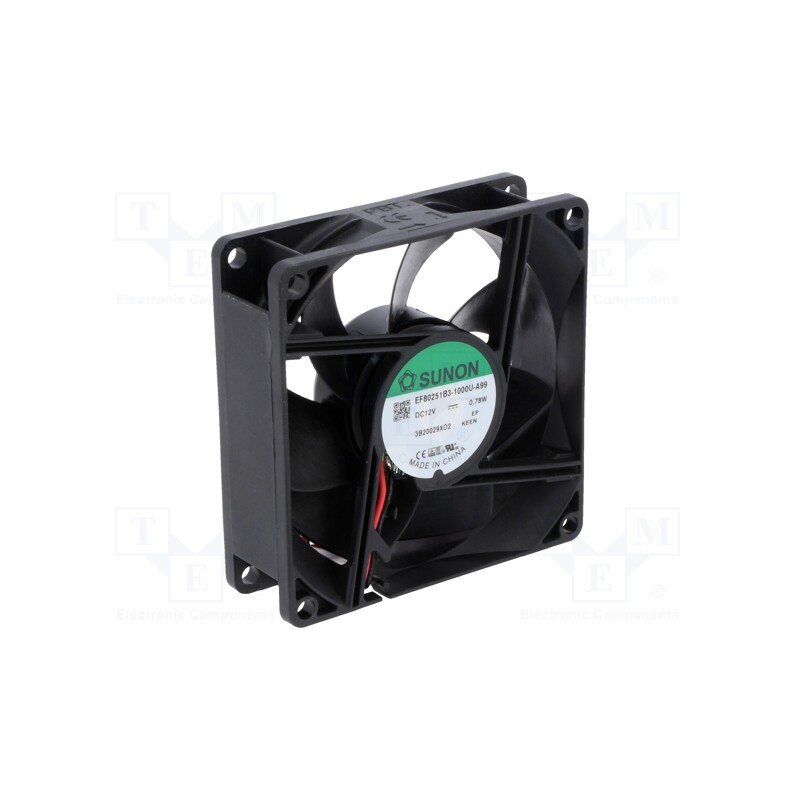 1 pcs x SUNON - EF80251B3-1000U-A99 - Fan: DC, axial, 12VDC, 80x80x25mm, 56.05m3/h, 28dBA, ball bearing