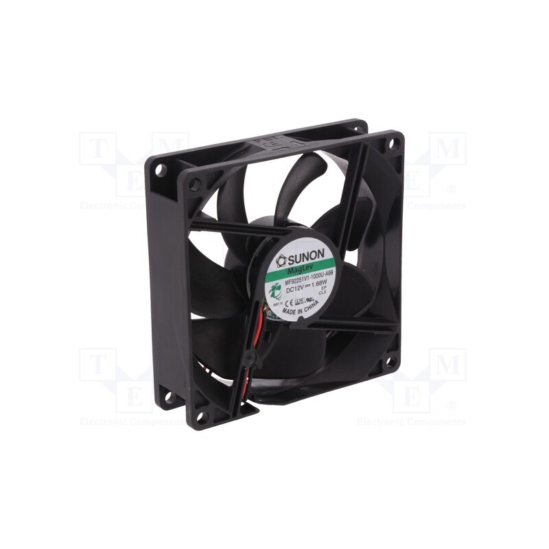 1 pcs x SUNON - MF92251V1-1000U-A99 - Fan: DC, axial, 12VDC, 92x92x25mm, 87.04m3/h, 34dBA, Vapo, 3000rpm