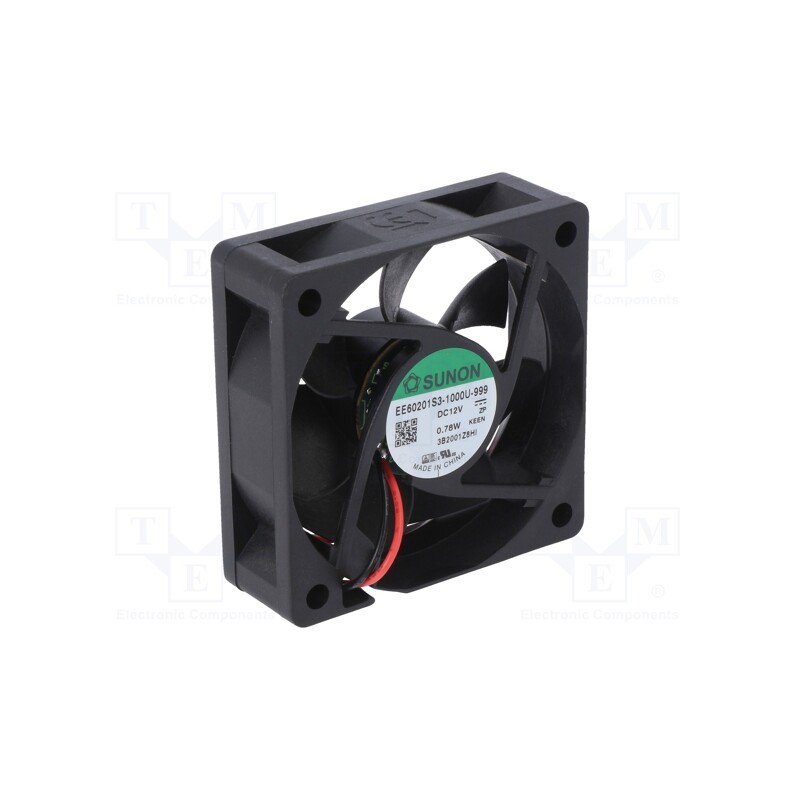 1 pcs x SUNON - EE60201S3-1000U-999 - Fan: DC, axial, 12VDC, 60x60x20mm, 28.54m3/h, 22dBA, slide bearing