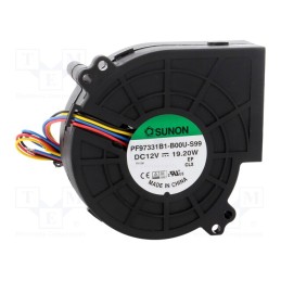 1 pcs x SUNON - PF97331B1-B00U-S99 - Fan: DC, blower, 12VDC, 97x95x33mm, 71.7m3/h, 58dBA, ball bearing