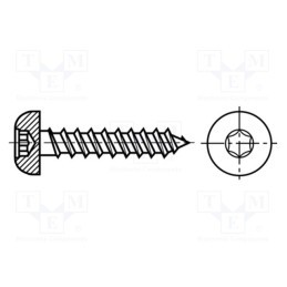 200 pcs x BOSSARD - 3366846 - Screw, for wood, 5x25, Head: cheese head, Torx®, TX20, WIROX®, SPAX®