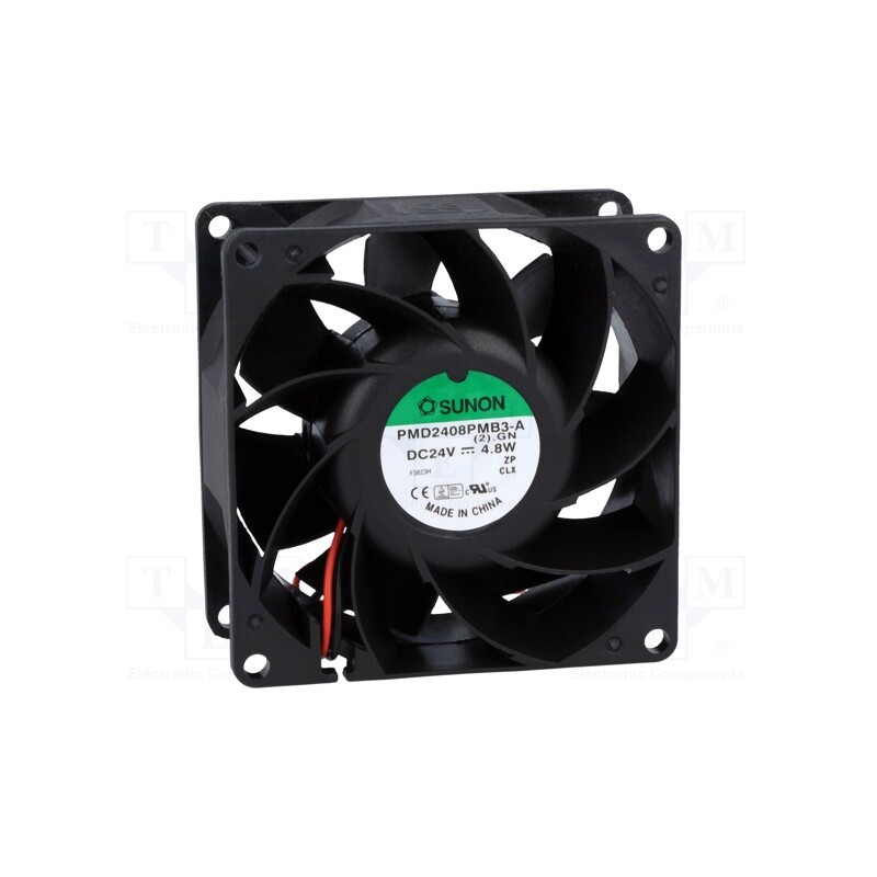 1 pcs x SUNON - PMD2408PMB3-A.(2).GN - Fan: DC, axial, 24VDC, 80x80x38mm, 101.09m3/h, 47.3dBA, Len: 300mm