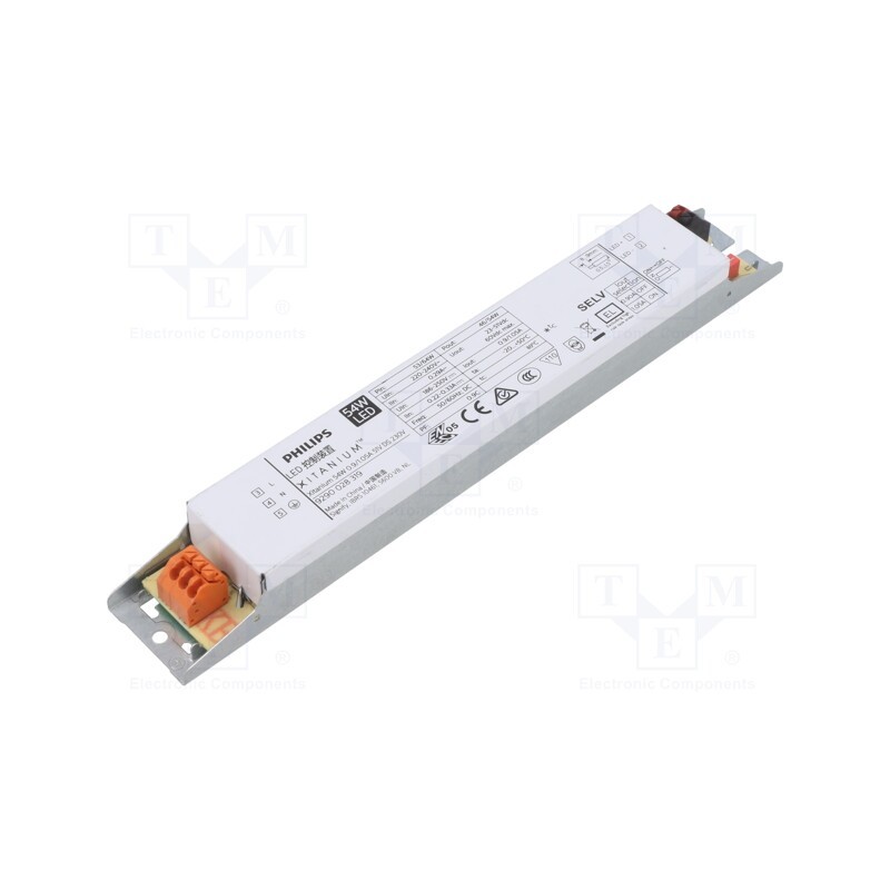1 pcs x PHILIPS - XITANIUM 54W 0.9/1.05A 51V DS 230V - Power supply: switched-mode, LED, 54W, 23÷51VDC, 900÷1050mA, IP20
