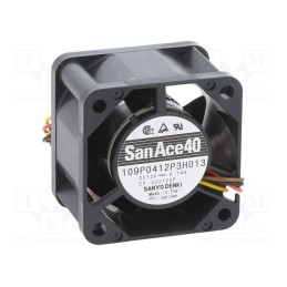 1 pcs x SANYO DENKI - 109P0412P3H013 - Fan: DC, axial, 12VDC, 40x40x28mm, 19.2m3/h, 37dBA, ball bearing
