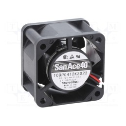 1 pcs x SANYO DENKI - 109P0412K3023 - Fan: DC, axial, 12VDC, 40x40x28mm, 35.4m3/h, 50dBA, ball bearing