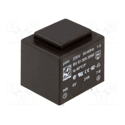 1 pcs x HAHN - BV EI 305 2050 - Transformer: encapsulated, 3VA, 230VAC, 6V, 500mA, PCB, BVEI