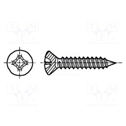 200 pcs x BOSSARD - 1377485 - Screw, 2.9x19, Head: countersunk, Phillips, PH1, hardened steel