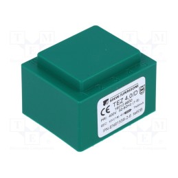 1 pcs x BREVE TUFVASSONS - TEZ4/D400/12V - Transformer: encapsulated, 4VA, 400VAC, 12V, 333.3mA, PCB, IP00